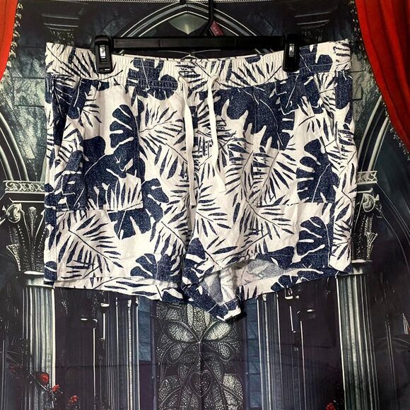 Nautica Pants - Nautica Shorts Women's White Tropical Botanical Resort Coastal Summer Vacation